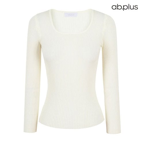 ab.f.z [ab.plus/신상] 무지 슬림 라인 골지 긴팔 니트 (LSZ3MW31A)