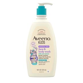 [해외직구] Aveeno 아비노 키즈 센시티브 스킨 페이스 앤 바디워시 532ml 2팩