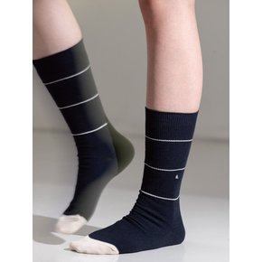 [no.436] navy stripe socks