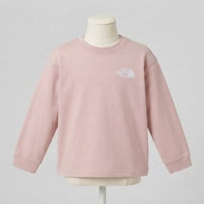 노스페이스 키즈 키즈 고 투 긴팔 티 SOFT_PINK NT7TS01U