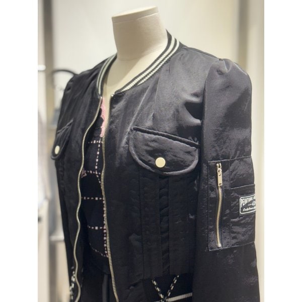 [여주점] 셔링 디테일 포인트 크롭 집업 점퍼 ER1WZ160