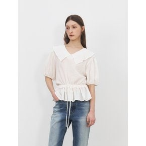 TFR FLARE COLLAR CREASED BLOUSE_2COLORS