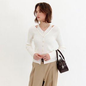 [M: 3/27 예약배송] 카린 컷아웃 가디건_아이보리 / CARIN CUT-OUT CARDIGAN_IVORY
