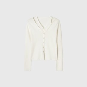 [M: 3/27 예약배송] 카린 컷아웃 가디건_아이보리 / CARIN CUT-OUT CARDIGAN_IVORY