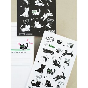 [SET] MIAOW CAT BLACK & WHITE 2 TYPE STICKER