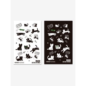 [SET] MIAOW CAT BLACK & WHITE 2 TYPE STICKER