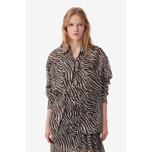 [여주점] [이로] 여성 FARRI 지브라 오버 셔츠 IOSAS25103BRP