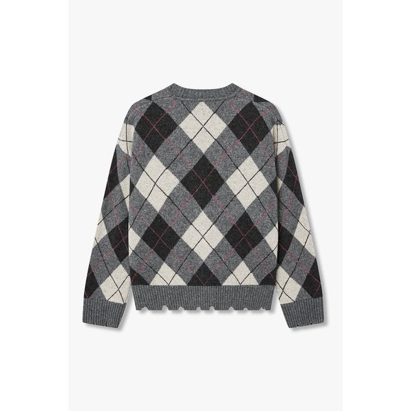 라쿤 울 블렌드 아가일 가디건 7115450Y05172