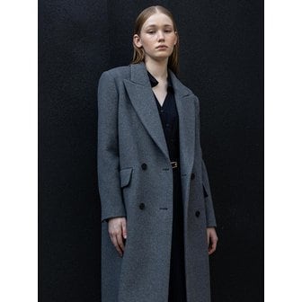 드팜므 CASHMERE TAILORED DOUBLE LONG COAT GREY