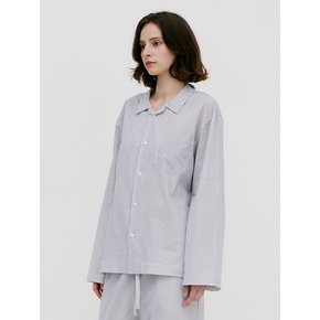 Stay Stripe Pajamas Long Sleeve Shirts - Gentle Black