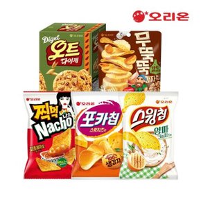 오리온 신상5종세트(15개,포카칩스윗치즈4+스윙칩양파크림치즈4+...