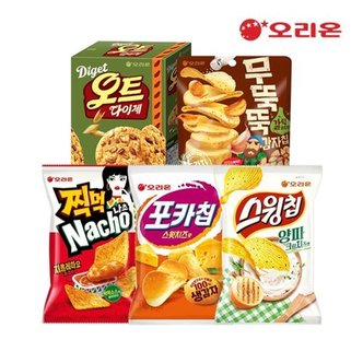  오리온 신상5종세트(15개,포카칩스윗치즈4+스윙칩양파크림치즈4+...