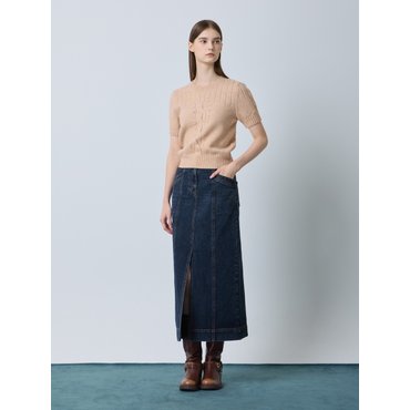 CC콜렉트 [씨씨콜렉트] 슬릿 롱 데님 스커트 C244PSD431