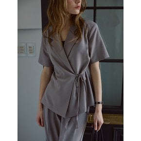 Tailored Wrap Jacket [Gray]