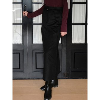 ourcomos comos 1624 wool string maxi skirt (black)