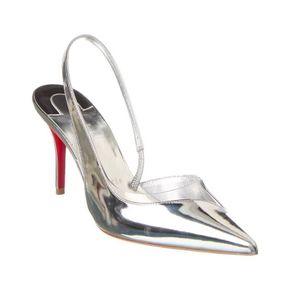 5081163 Christian Louboutin Posticha 80 Leather & Vinyl Slingback Pump 106943372