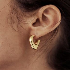 volume heart Earring - gold (2079226591089)