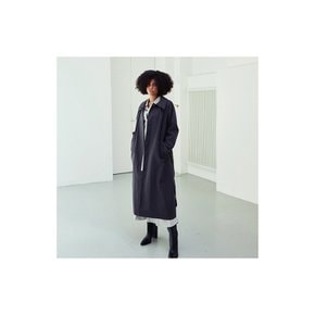 Hidden button trench coat - charcoal