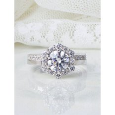 1캐럿 랩 그로운 다이아몬드 반지 육각 헥사곤 선물 예물 웨딩 프로포즈 결혼 밴드