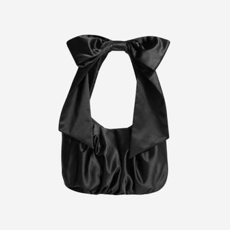  앤아더스토리즈 라지 새틴 보우백 블랙  Other Stories Large Satin Bow Bag Black