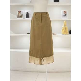 듀엘 [여주점] 여성 시스루 헴 스커트 (D252MSD058)