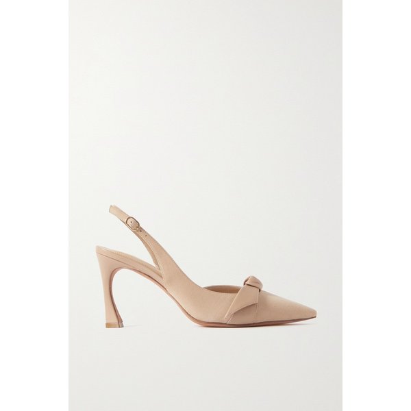 클라리타 보우 장식 스웨이드 슬링백 펌프스 베이지 1647597305697540