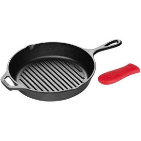 독일 롯지 후라이팬 Lodge L8GPA1TS4 26cm Cast Iron Griddle Pan with Silicone Handle 1690895