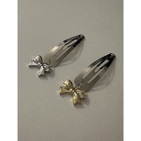 Ribbon charm hair pin (2color)