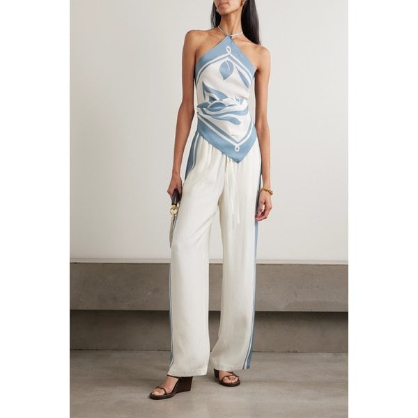 릴루 프린트 실크 홀터넥 탑 46376663163044060