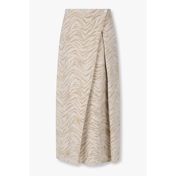 여성 플록 패턴 플리티드 스커트 A525307505000