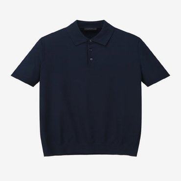 질스튜어트뉴욕 [24SS][Essential] 다크네이비 실크 터치 카라 니트 (JNSW4B005N3)