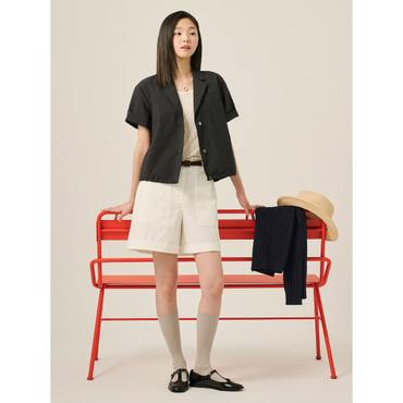빈폴레이디스 화섬 스트레치 쇼트 팬츠  아이보리 (BF5425C110)