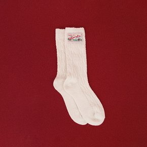 VINTAGE LABEL SOCKS IVORY