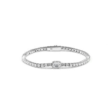 레쿠 14k 2.8mm 랩다이아몬드 에메랄드 팬시컷 테니스팔찌