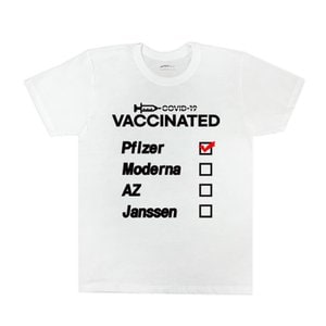 티팜 코로나 백신접종완료 인증 티셔츠 남여공용 순면 30수 반팔 라운드 티셔츠