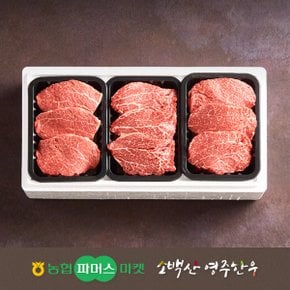 [냉장][농협영주한우]정성드림 실속 스테이크용 구이세트2호 (안심) / 1.5kg