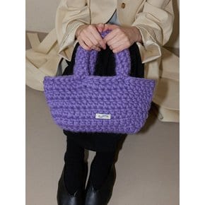Wool 100% Handmade Crochet Tote Bag _ Purple