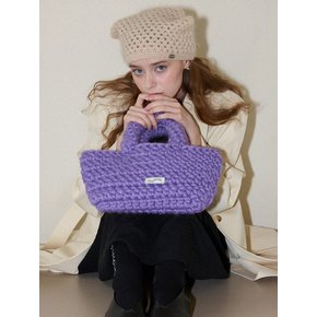 Wool 100% Handmade Crochet Tote Bag _ Purple