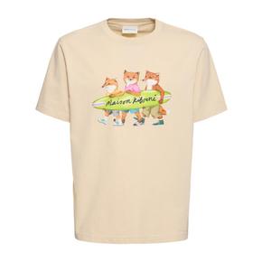 [해외배송] 24 S/S 메종 키츠네 SURFING FOXES 컴포트 코튼 티셔츠 B0061102022