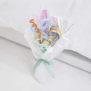 룰루 레인보우 롤리팝 모루 사탕 꽃다발 민트
