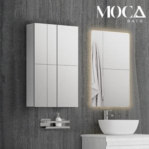 모카바스 전면 거울(여닫이) 누드 라이트 욕실 수납장 (Light) 인테리어 욕실장 화장실 수건장 거울