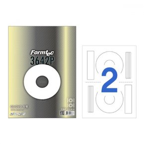 DVD용 라벨CD2칸20매 CS-3642PCD 118mm내경:41mm