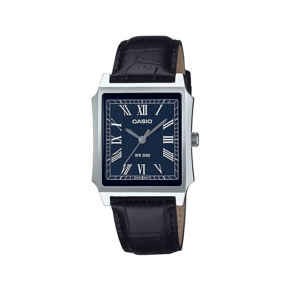 카시오 MTP-B190L-2B 빈티지 클래식 스퀘어 아날로그 남성 가죽 시계