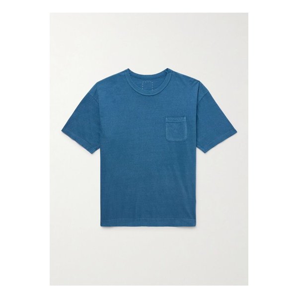 점보 가먼트 다이 코튼 저지 티셔츠 블루 1647597351041785
