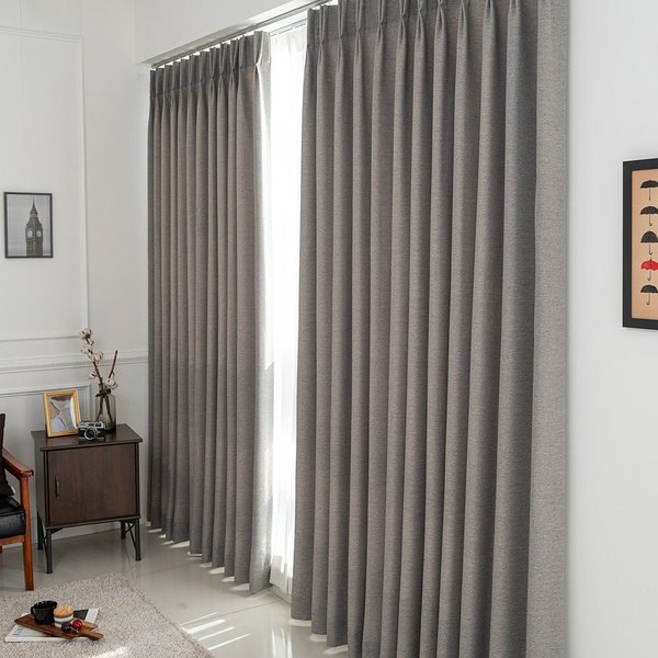 이너스 늘밤 맞춤 나비주름 형상기억 항균 암막커튼 애쉬 161-180cm