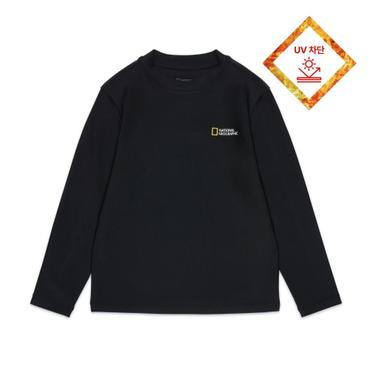 내셔널지오그래픽키즈 K252URG420 변형로고 래쉬가드 CARBONBLACK