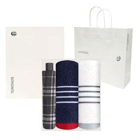 송월타올 포라인 수건 3단체크 창립기념 선물세트 3p