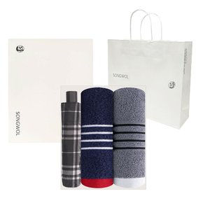 송월타올 포라인 수건 3단체크 창립기념 선물세트 3p