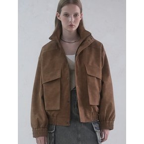 Glossy Art Leather Big Pocket Jacket -  2COL