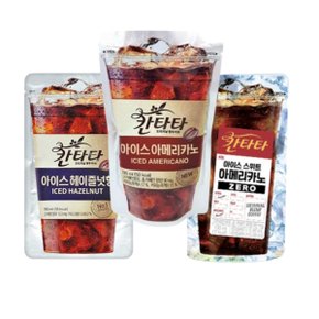 칸타타 아이스커피 파우치 아메리카노 블랙커피 헤이즐넛 190ml 20개